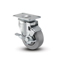 TPR Swivel Gray Small Top Plate with Brake 5"