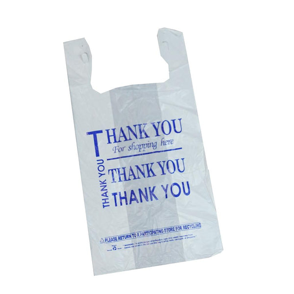 Thank You White plastic Thank you bags 1/8