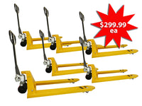 Pack of Six Manual pallet trucks 27"x 48" (Crated)