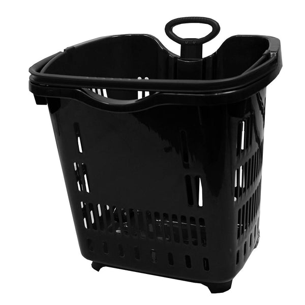 black rolling basket supermarket supplies 